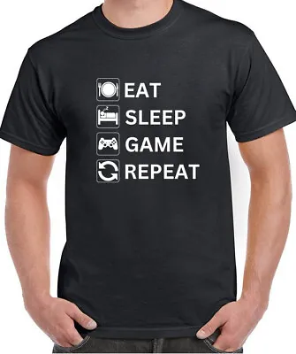 Eat Sleep Game Repeat Gamer Gaming T-Shirt • £10.99