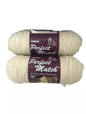 Caron Perfect Match Yarn Col.7702 Winter White 8 Oz. No Dye. Softer And Brighter • $7