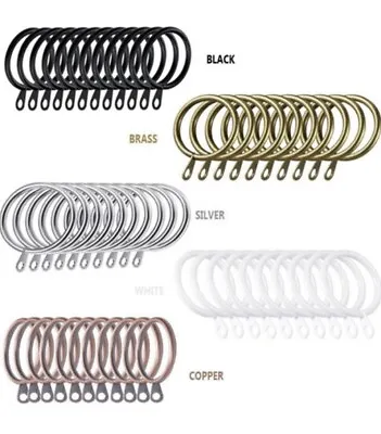 12 Pack Metal Curtain Rings Heavy Duty For Rods Poles Hooks 30mm Diameter • £3.99