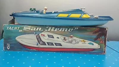 Vintage 1960's Yacht San Remo Wind Up 18  Boat Michael Seidel Germany Boxed • $64.88