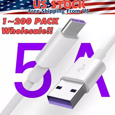 USB Type C Data Cable 5A Fast Charging USB-A To USB-C Charger Lot Cord For Phone • $124.49