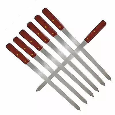 4 Large Barbecue Skewers Flat Extra Wide Kebab Shish BBQ Heavy Duty Strong Grill • £11.49