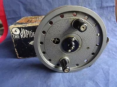 A Super Lightly Used Boxed Vintage J W Young 4  The Rapidex Centrepin Reel • £129.99