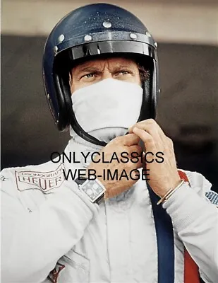 1971 RUGGED STEVE MCQUEEN OPEN FACE HELMET LeMANS WRIST WATCH AUTO RACING PHOTO • $13.17