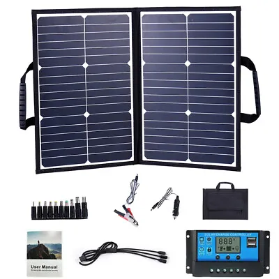 100W Watt 12V Portable Foldable Solar Panel Kit For Generator Power Station RV • £76.99