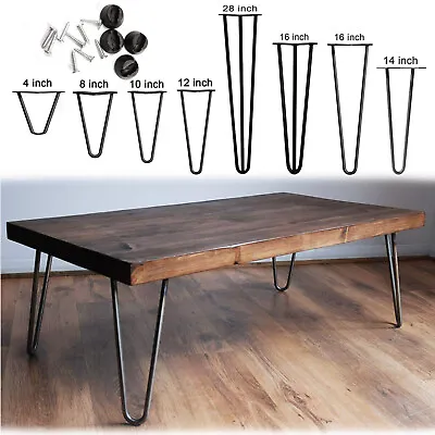 £17.90 • Buy 4 X Hairpin Legs / Hair Pin Legs Set For Furniture Bench Desk Table Metal Steel