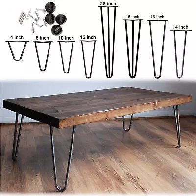 4 X Hairpin Legs / Hair Pin Legs Set For Furniture Bench Desk Table Metal Steel • £16