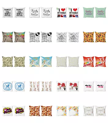 Ambesonne Sketch Cushion Cover Set Of 2 For Couch And Bed In 4 Sizes • $13.99