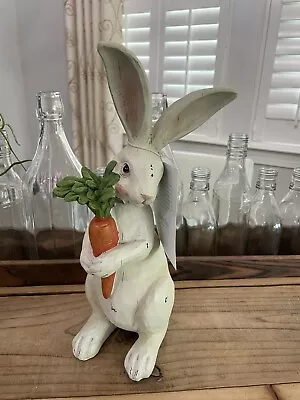 Martha Stewart Home 12” Bunny Rabbit Holding CARROT RESIN Easter Figurine NWT • $25.99