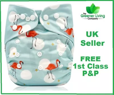 Reusable Cloth Nappy Washable Adjustable Pocket Baby Diaper Nappies 0-36 Months • £4.49