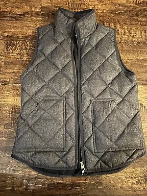 J Crew Excursion Down Puffer Vest Womens Size Small Gray Quilted • $26.85