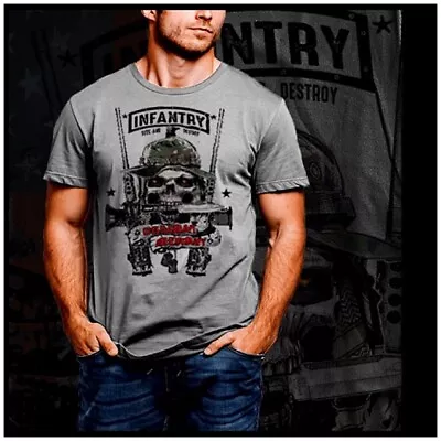 $19.99 • Buy Infantry T-shirt Combat Knife 50 Caliber Infantryman Combat Veteran Tactical Tee