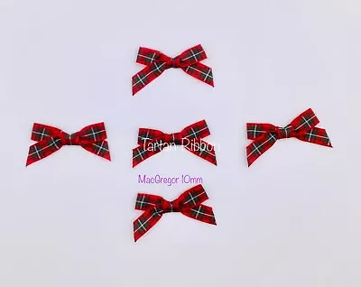 Tartan Ribbon Bows~Made From 7mm/10mm/16mm Ribbon~Packs 10/20~Free Postage • £3.70