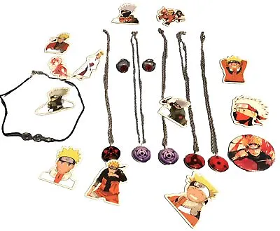 Naruto Bundle Including 6 Necklaces  2 Rings A Naruto Badge And 13 Stickers • £9.99