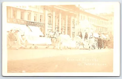 Postcard RPPC St Petersburg Russia Funeral Procession Horse Drawn Hearse AP11 • $24.99