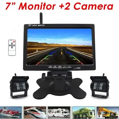 Wireless Backup Rear View Camera System 7  Monitor Night Vision For RV Truck Bus • $49.99