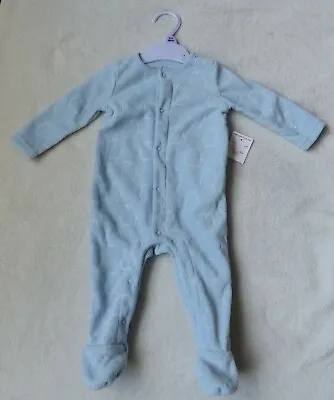 £2 • Buy Baby Boys Fleece Sleepsuit 0/3months Blue
