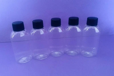 £3.99 • Buy 5 X Empty 50ml Plastic Pet Bottles Screw Caps Alcohol Travel Bottles Hand Gel UK