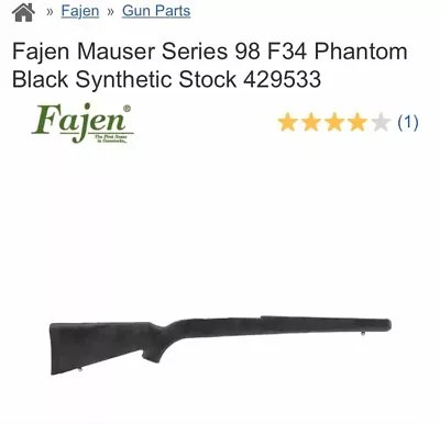 Fajen Mauser Series 98 F34 Phantom Black Synthetic Stock 429533 • $200