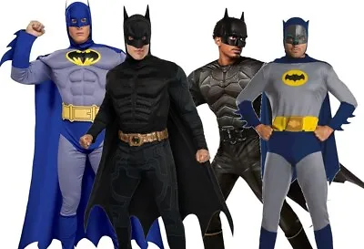 Adult BATMAN Costume Mens Superhero Fancy Dress DC Comic Official Design TV Film • £49.85