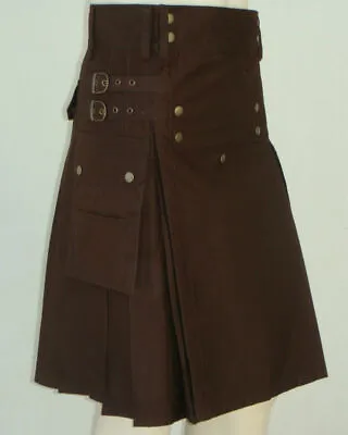 $49.99 • Buy Men Scottish Fashionable Utility Kilt For Men's 100% Cotton Cargo Pockets Kilt 