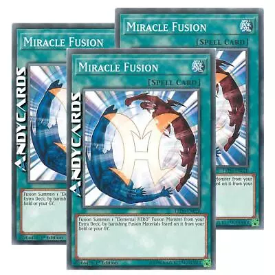 3x MIRACLE FUSION • (Miracle Fusion) • Common • LED6 EN020 • Yugioh! ANDYCARDS • $1.08