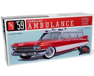 AMT 1395 - 1959 Cadillac Ambulance W/Gurney 1:25 Scale Model Kit • $34.16