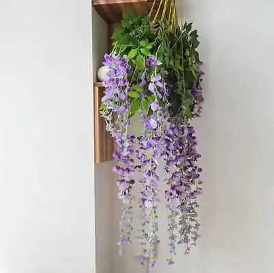 Artificial Wisteria  Hanging Vine  Garland Decor Home Wedding Feature Wall • £8.99