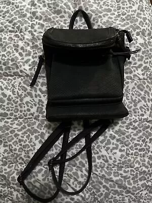 Black Mini Leather Backpack • $20