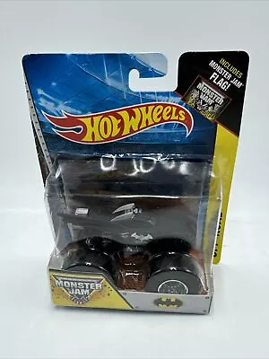 Mattel Hot Wheels Monster Jam Black Matte Batman Truck With Flag 2013 NEW • $23.99