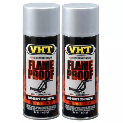 VHT High Temp Paint VHTSP106 (2-PACK); FlameProof 11oz Flat Silver 1300�-2000�F • $34.17