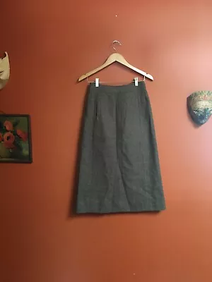 Vintage 60’s Wool Madmen High Waisted Fall Photo Shoot Midi A Line Skirt S • $25