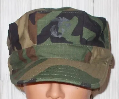 US Marine Corps USMC EGA Woodland Camo 8 Point Utility Cover Hat Cap COVER LARGE • $19.99