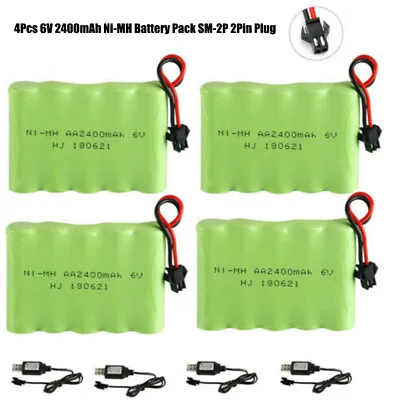 £15.99 • Buy 6V 2400mAh Ni-MH Battery Pack W/SM-2P 2Pin Plug And USB Charger Cable For RC Car