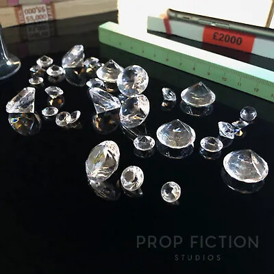 Movie Prop Diamond Set M - Film Prop Faux / Fake Clear Diamonds / Display Gems • $9.92