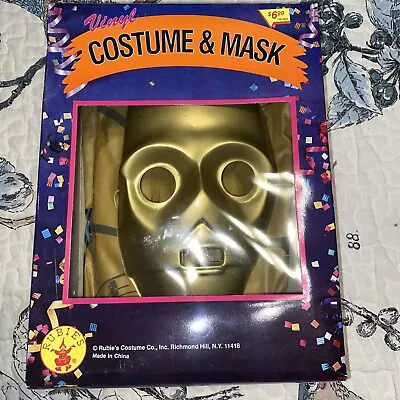 Vintage CHILDS 1994 STAR WARS C-3PO C3PO Halloween MASK / COSTUME Rubies~NIB • $74.95