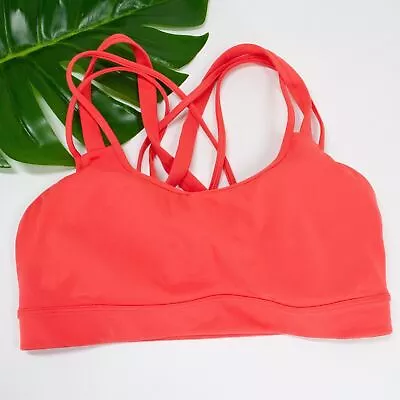 Victorias Secret Sport Bra Sz Medium Crossback Straps Padded Molded Coral Pink • $24.99