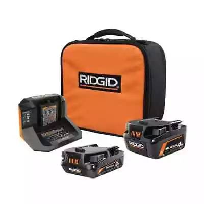 RIDGID 18V MAX Output 4.0 Ah And 2.0 Ah Batteries With 18V Charger • $89