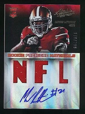 2013 Absolute MARCUS LATTIMORE Rookie Premiere Mat. RC Auto Patch 178/299 49ers • $4.99