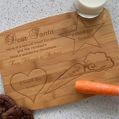 Personalised Engraved Christmas Eve Santa Snack Board For Children Treat Board • $39