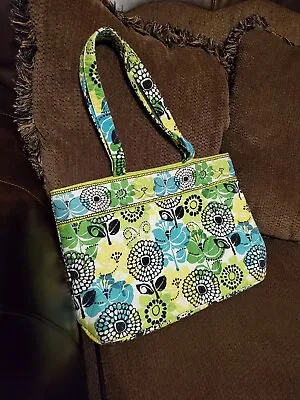 Vera Bradley  Lime’s Up  Pattern Print Large Magnetic Snap Travel Tote Bag • $28