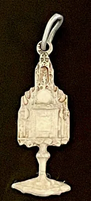 Vintage Catholic First Communion Chalice Silver Tone Medal • $9.99