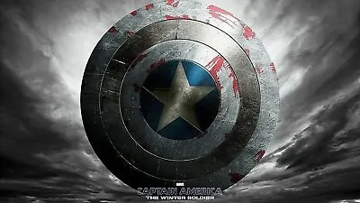 Captain America Shield Hd  Canvas Wall Art Wood Framed Ready To Hang XXL • £20