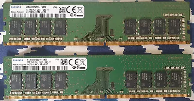 2 X Samsung 8GB 2400MHz 1Rx8 PC4-19200 PC4-2400T-UA2-11 DDR4 Desktop Memory • $40