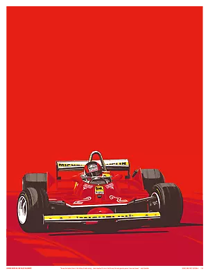 Ferrari F1 Racing Art Poster Modern Gilles Villeneuve Art Print Poster 17 X 22in • $64.95