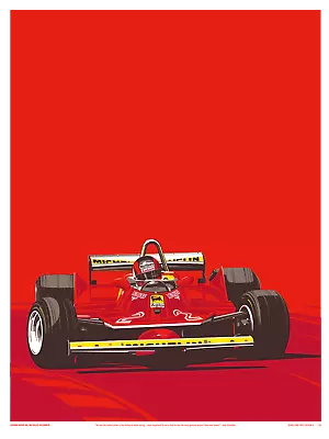 Ferrari F1 Racing Art Poster Modern Gilles Villeneuve Print Poster 17 X 22in • $64.95