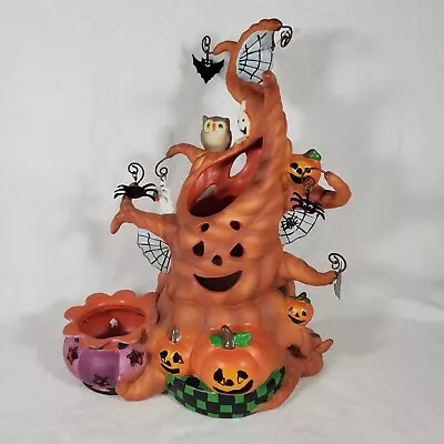 PartyLite Halloween Haunted Tealight Tree Candle Holder Pumpkin Ghost Owl P9065 • $32.95