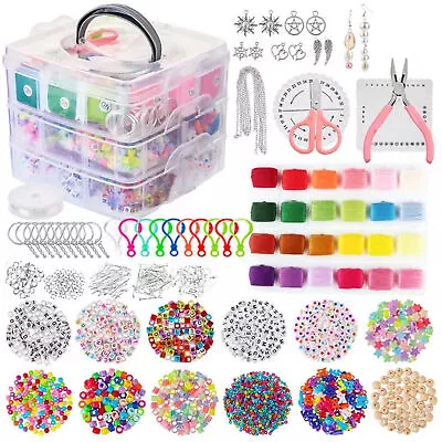 DIY Jewelry Making Kit Deluxe Necklace/Bracelet/Earrings Making Set Supplies AU • $7.59