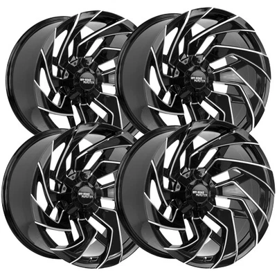 $1191.96 • Buy (Set-4) Off-Road Monster M24 20x10 6x135/6x5.5  -19mm Black/Milled Wheels Rims