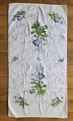 Vintage Martex Terri-Down Towel Bath Floral Purple Rose Wellington Sears FREE SH • $29.70